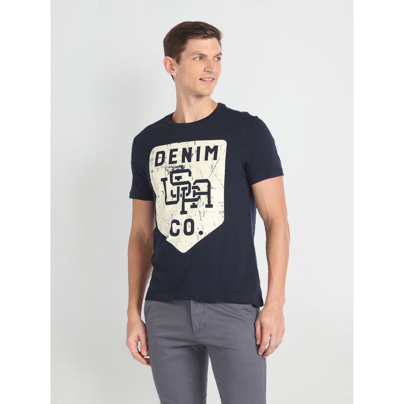 U.S. Polo Assn. Denim Co. Round Neck Printed T-Shirt (XL)