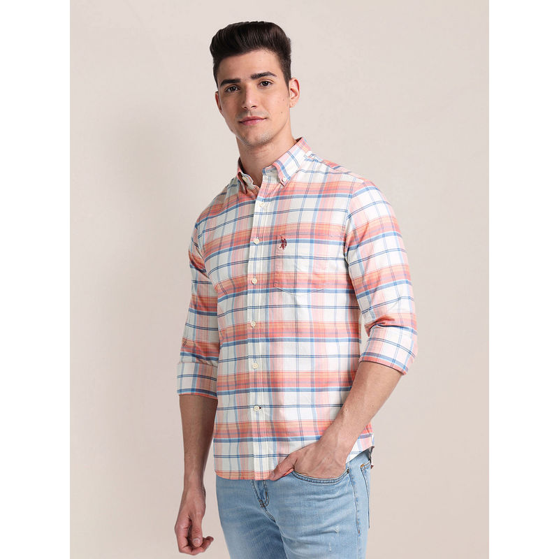 U.S. POLO ASSN. Button Down Collar Checked Shirt (42)