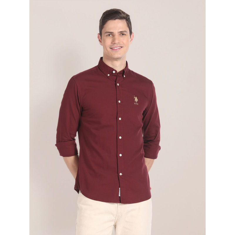 U.S. POLO ASSN. Premium Cotton Solid Shirt (L)
