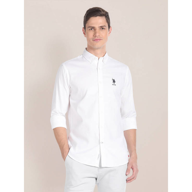 U.S. POLO ASSN. Premium Cotton Solid Shirt (S)