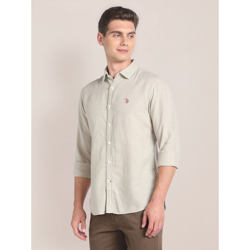 U.S. POLO ASSN. Linen Regular Fit Shirt (L)