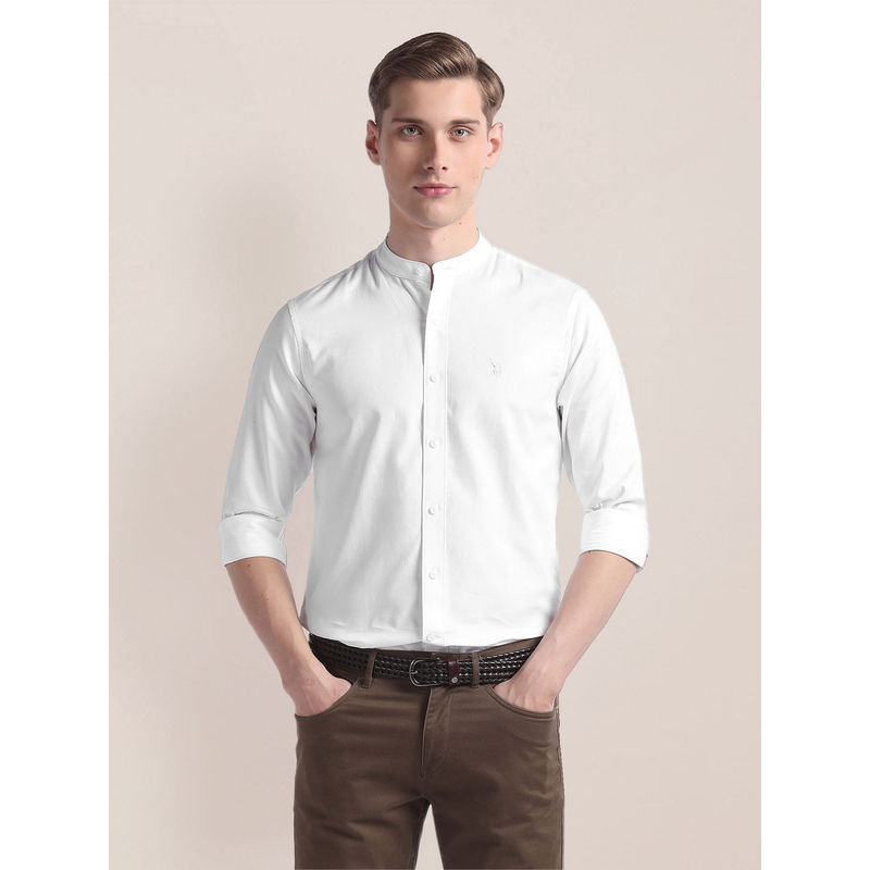 U.S. POLO ASSN. Mandarin Collar Cotton Shirt (XL)