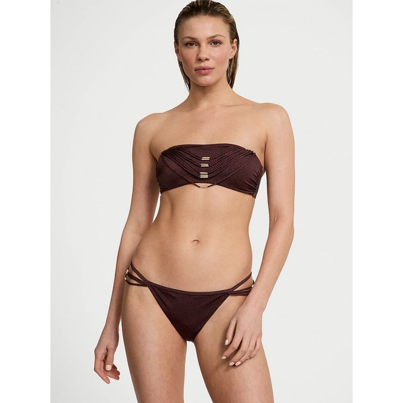 Victoria's Secret Brown Swim Vs Archives Strappy Hardware Bandeau Bikini Top (XS)