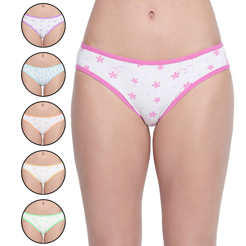 BODYCARE Pack of 6 Printed Bikini Briefs - Multi-Color (L)