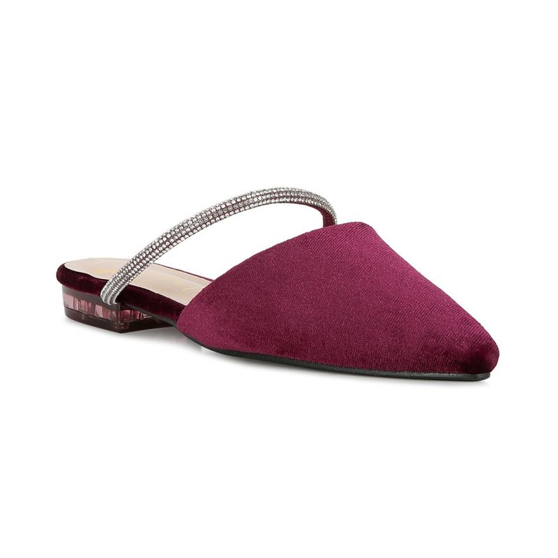 London Rag Embellished Burgundy Mules Buy London Rag Embellished