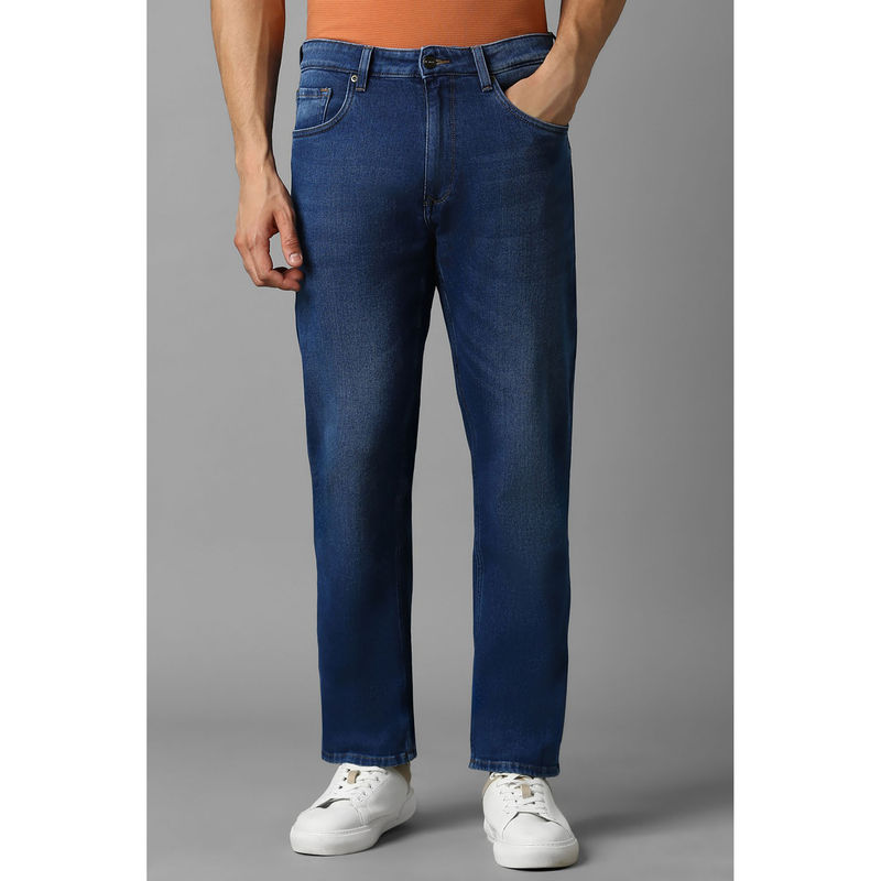 Louis Philippe Men Navy Blue Slim Fit Jeans (34)
