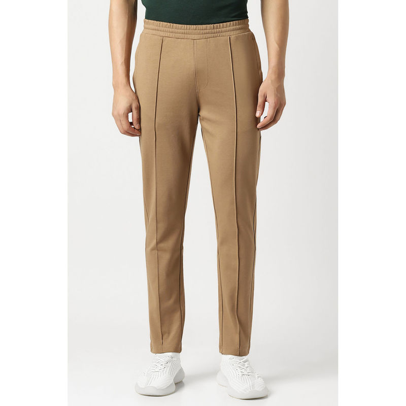 Van Heusen Men Khaki Textured Casual Trackpant (32)