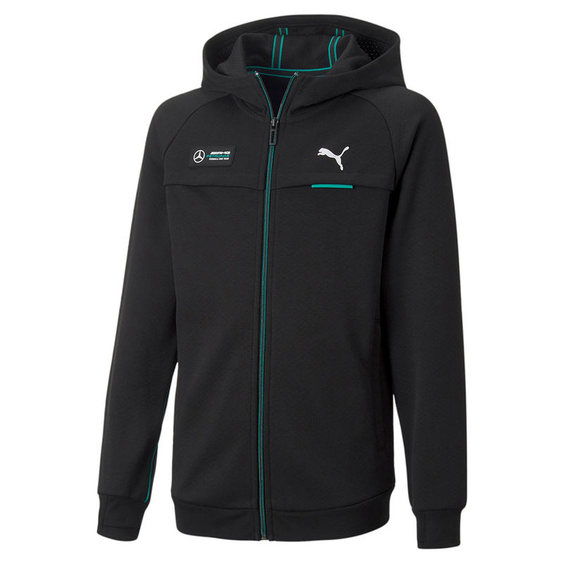 Buy Puma Mercedes AMG Petronas Motorsports F1 Hooded Unisex Kids Black Jacket 11 12 Years Online