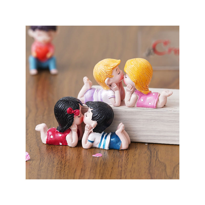 Buy eCraftIndia Set of 2 Romantic Kissing Couple Statues