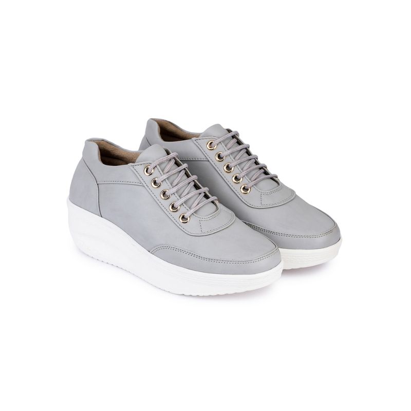 VALIOSAA Grey Solid-Plain Sneakers (EURO 36)