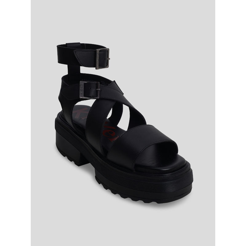 Kickers Women Hella Black Sandals (EURO 37)