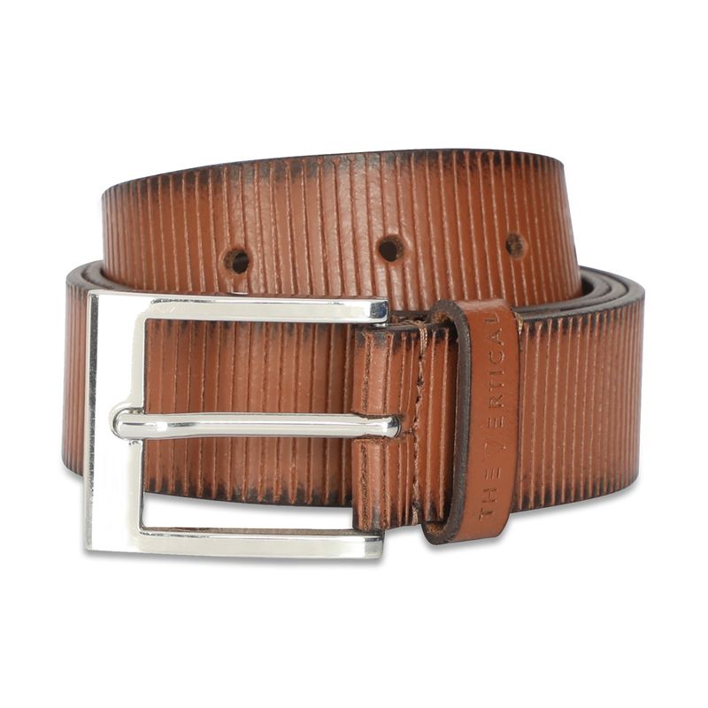 The Vertical Lena Mens Leather Belt Textured Brown S 8903496179996 (S)
