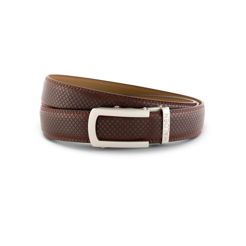 HALDEN Men's THEO Ratchet Belt - Magnetic Buckle, Tan Leather, Fits Up To 44 Inch Waist