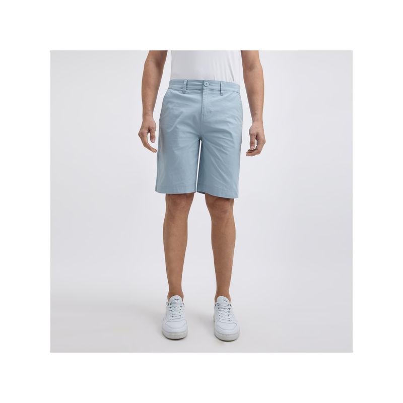 Pepe Jeans Men Blue Mid Rise Stretch Chino Shorts (30)