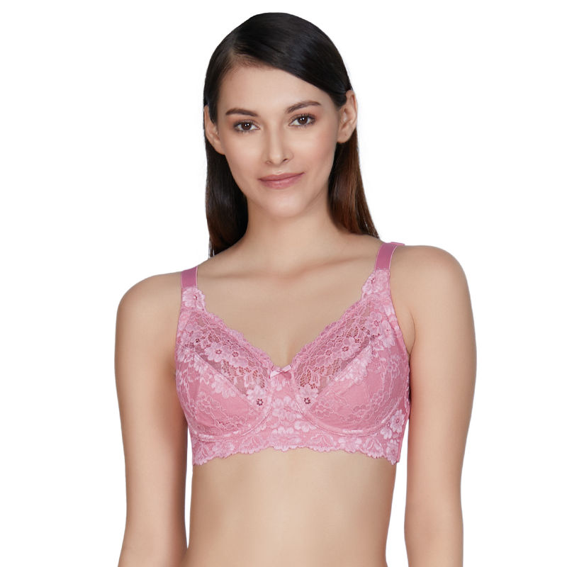 Amante Cotton Lace Support Non Padded Non Wired - Pink (38D)