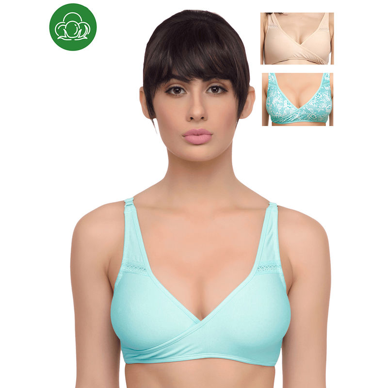 Inner Sense Organic Antimicrobial Sleeping/Feeding Bra Pack Of 3 - Multi-Color (32B)