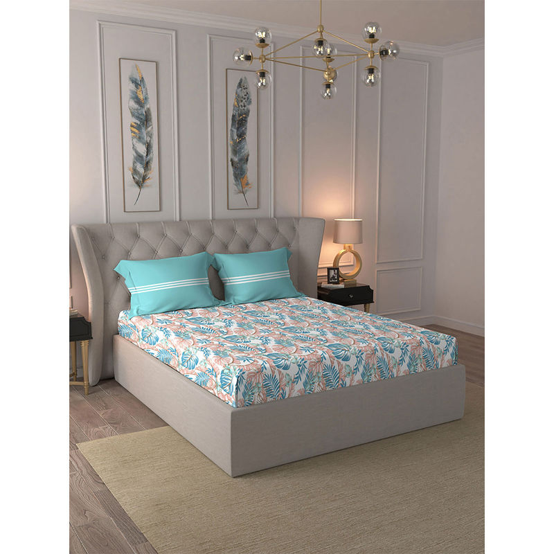 Buy My Trident Comfort Living Cotton, 120 Tc, 1 Bedsheet, 2 Pillow