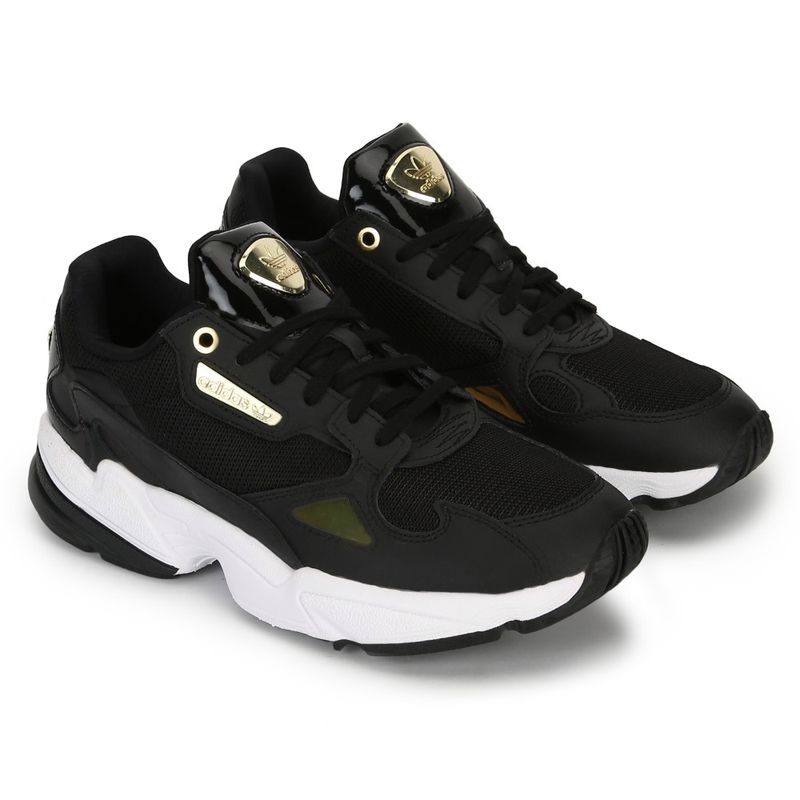 Adidas falcon black and hot sale gold