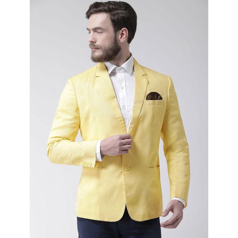 Yellow casual blazer hot sale