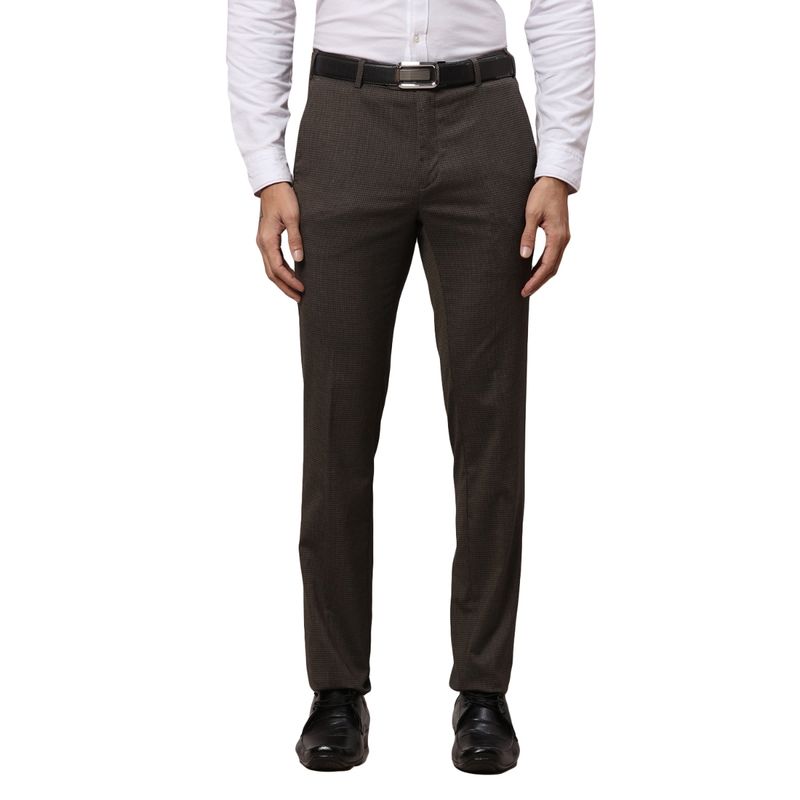 Raymond Checks Dark Brown Trouser (30)
