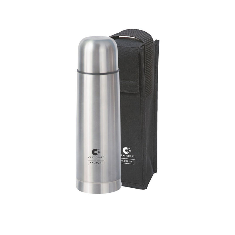 CLAY CRAFT Vacbott Vaccum Terra Double Walled 24 Hours Hot & Cold Water Bottle with Bag (1000 ml)