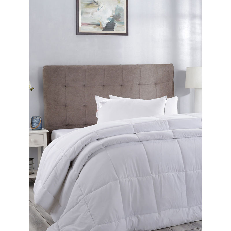 Maspar White Microfiber Super Soft Solid Duvet (Queen)