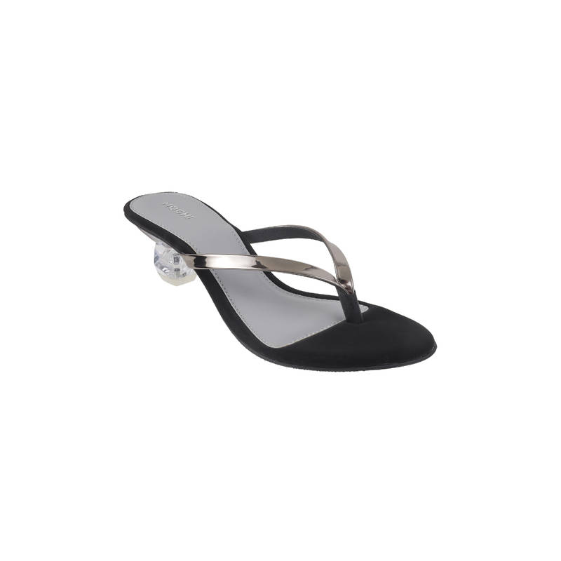 Mochi Women Grey Party Open Sandal Heels (EURO 39)