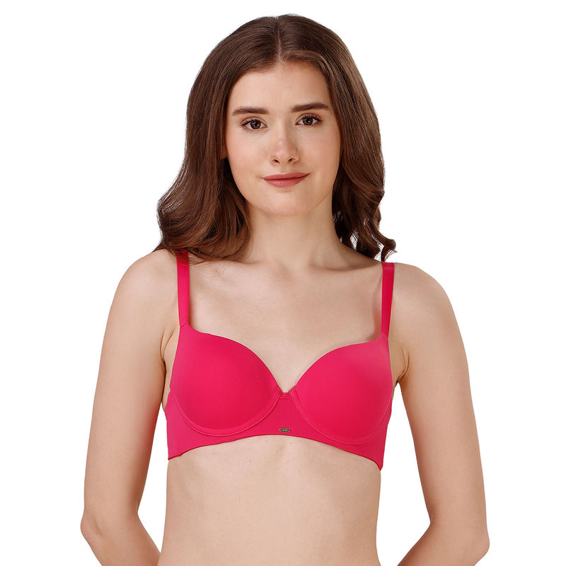 SOIE Medium Coverage Padded Wired T-shirt Bra-Fuschia (36D)