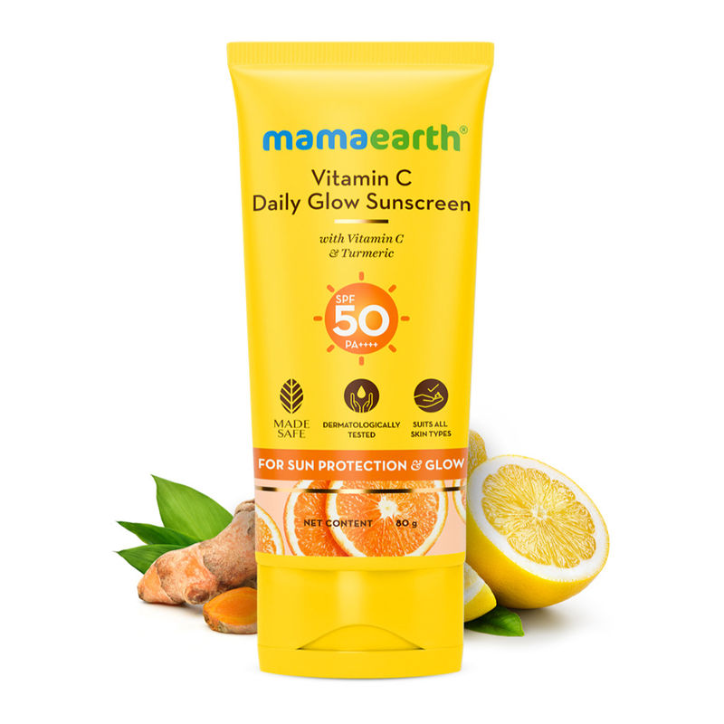 Mamaearth Vitamin C Daily Glow Sunscreen SPF 50 PA+++ for Tan Protection