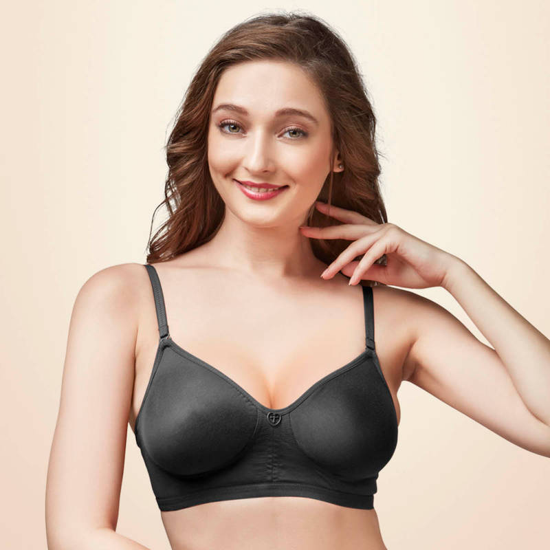 Trylo Paresha Stp Women Non Wired Soft Full Cup Bra - Black (34C)