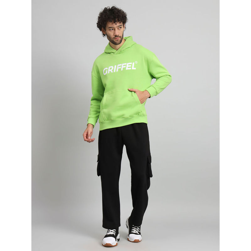 Griffel Mens Oversized Fit Front Logo Fleece Basic Hoodie Parrot Tracksuit (Set of 2) (XL)