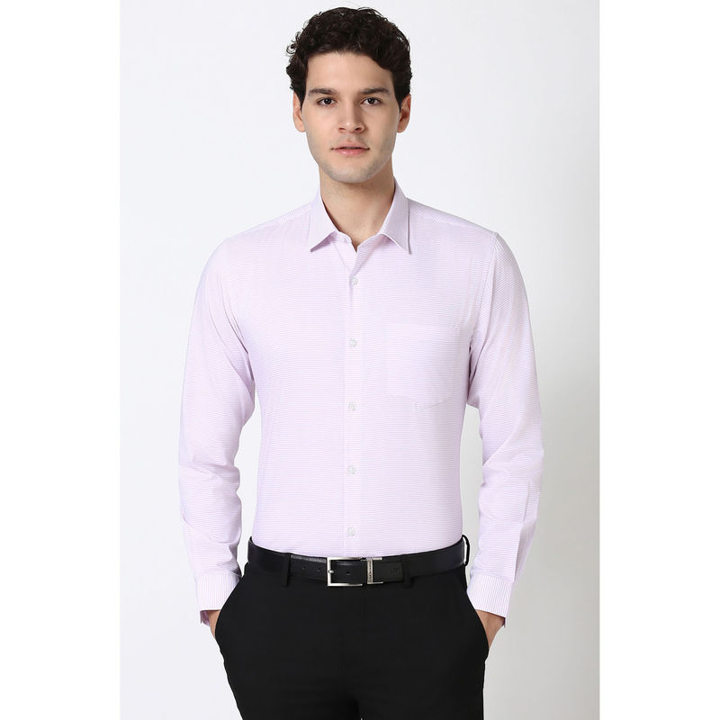 Peter England Men Pink Slim Fit Formal Shirt (46)
