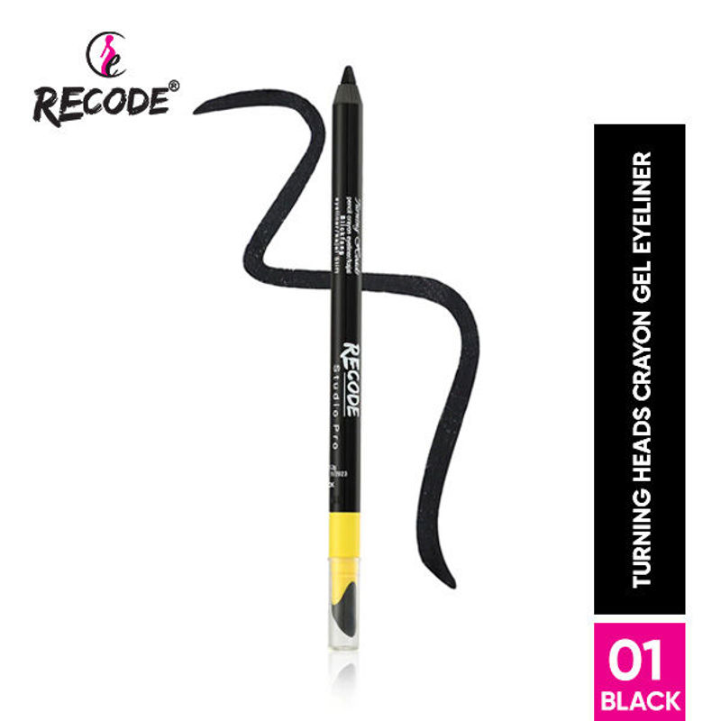 Recode Turning Heads Crayon Gel Eyeliner Cum Kajal Pencil - Black