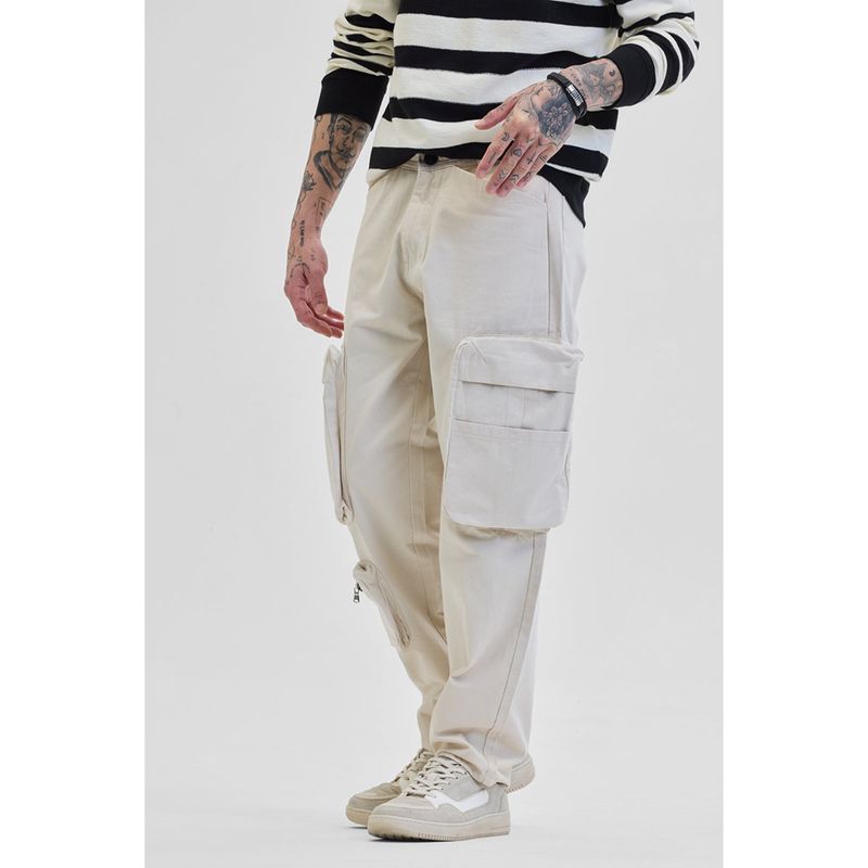 Snitch Men Cream Solid Cargo (32)