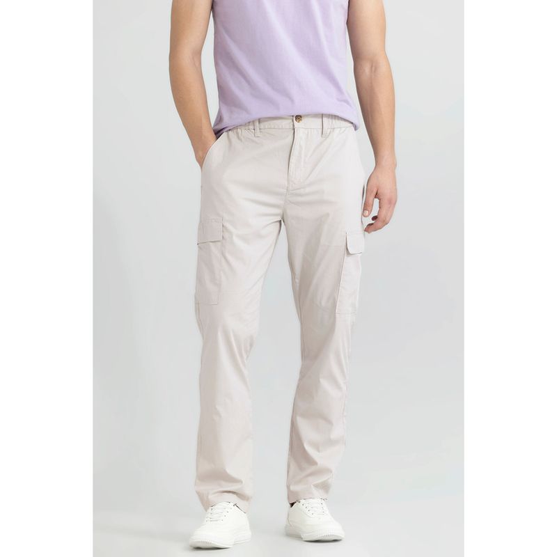 Snitch Men Off White Solid Cargo (38)