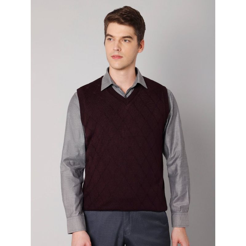 Cantabil Men Purple Sweater (L)