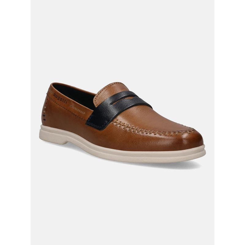 Bugatti Sandiago Cognac Men Leather Loafers (EURO 40)