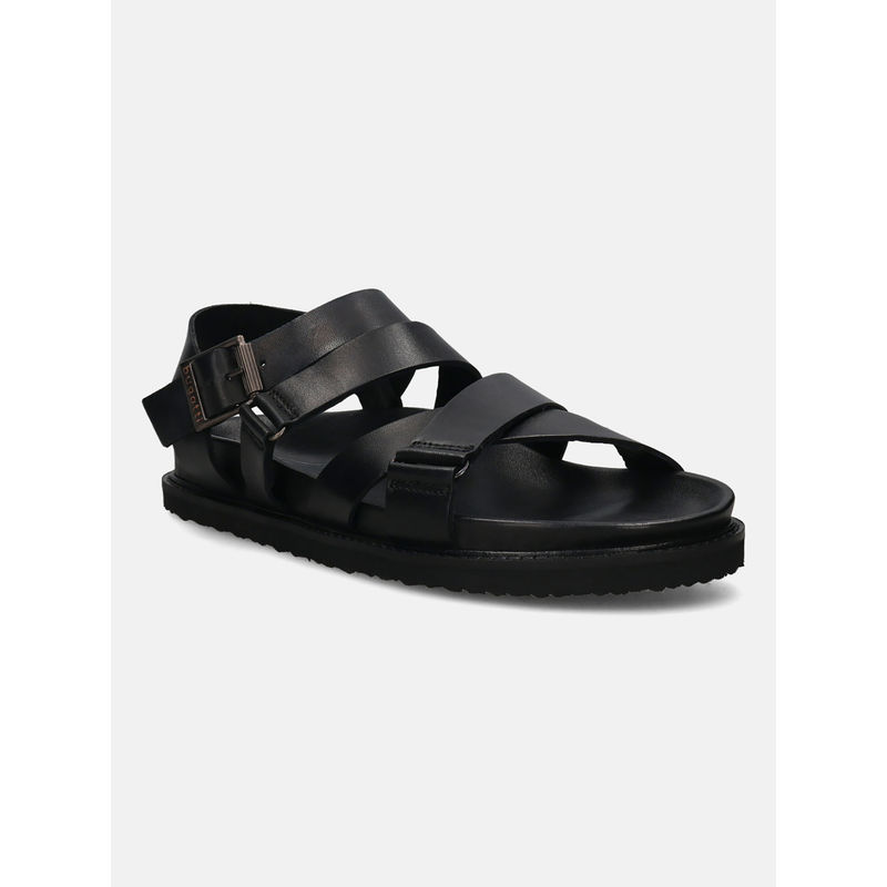 Bugatti Fermo Black Men Leather Back Strap Sandals (EURO 42)