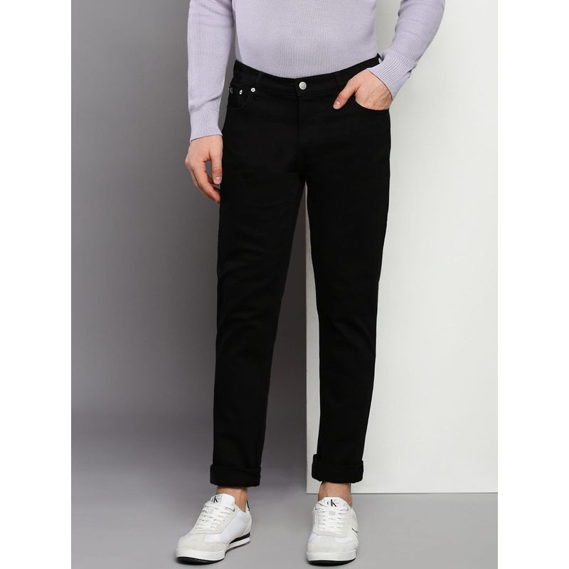 Calvin Klein Men Black Cotton Slim Fit Mid Rise Jeans (32)