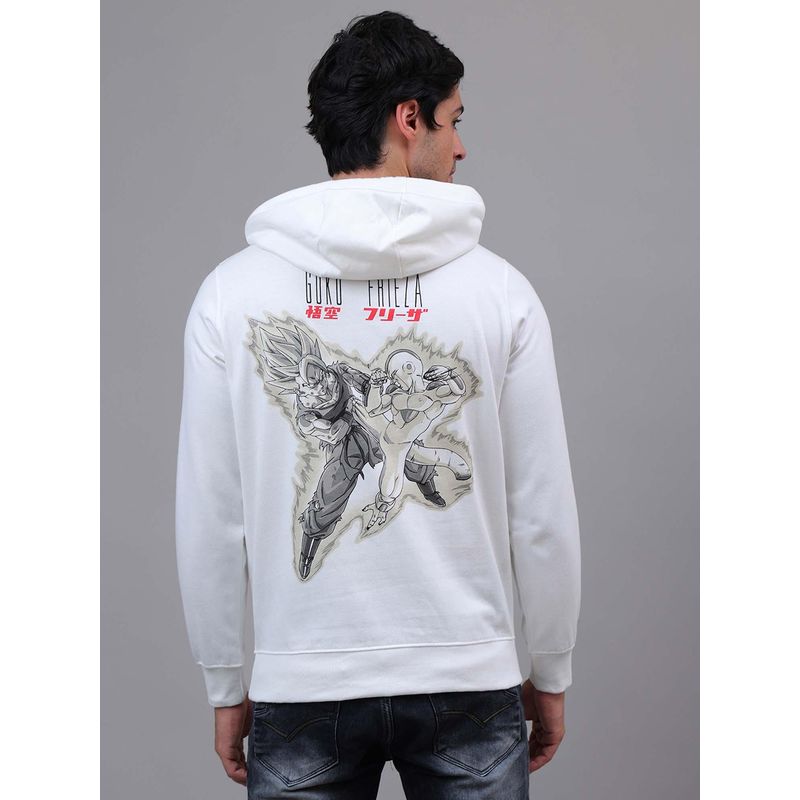 Free Authority Official Dragon Ball Z: Goku Vs Frieza Anime Printed Off White Hoodie (S)