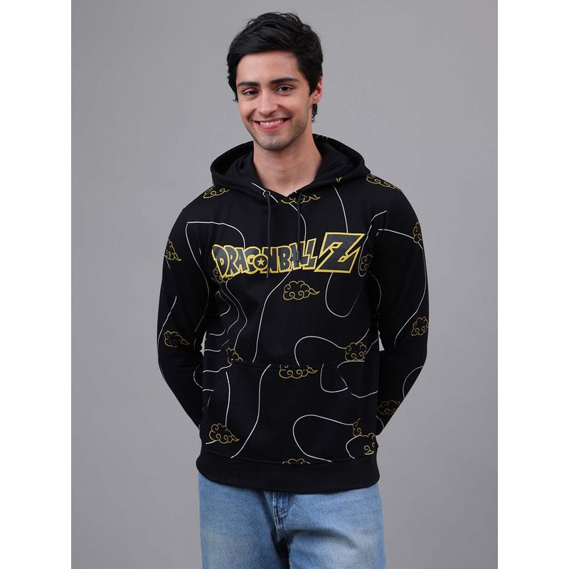Free Authority Official Dragon Ball Z Anime Printed Regular Fit Black Hoodie (M)