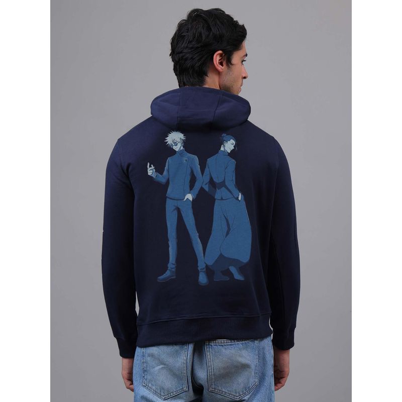Free Authority Official Jujutsu Kaisen: Gojo x Geto Anime Navy Blue Regular Fit Hoodie (M)
