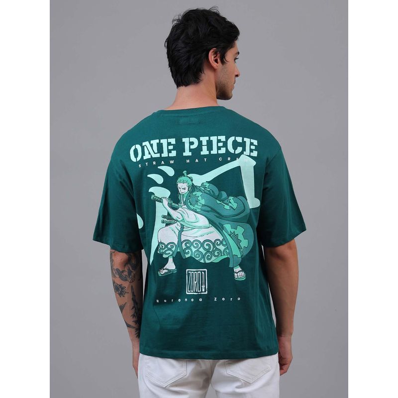 Free Authority Official One Piece: Zoro Anime Green Oversized T-Shirt (M)