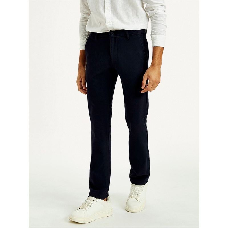 Levi's Men's Navy Blue Baggy Fit Mid Rise Trousers (28)
