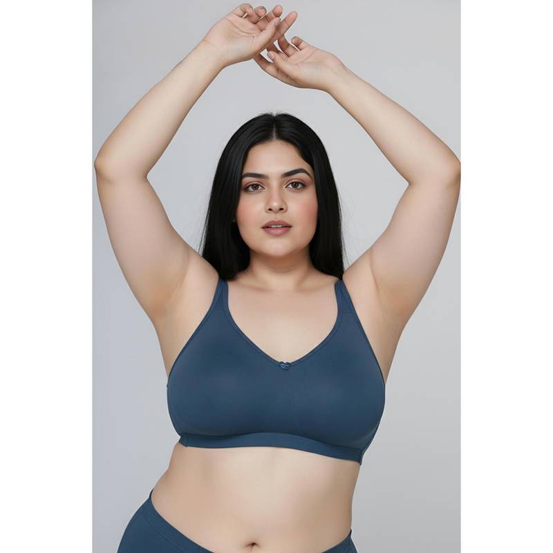 Zivame True Curve Double Layered Non Wired Full Coverage Minimiser Bra - Real Teal (38DD)