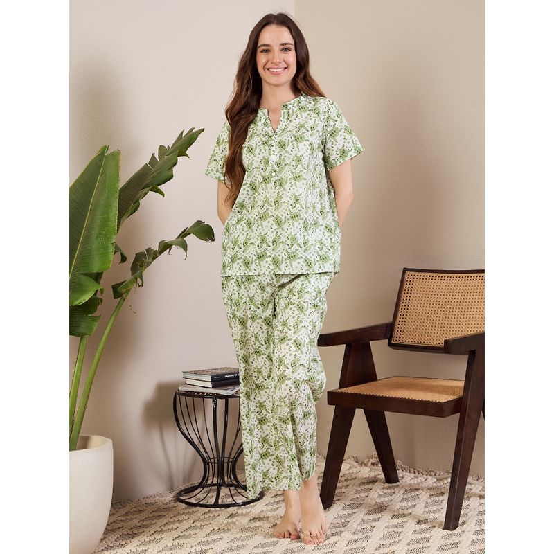 July Nightwear Green Rayon Kurti and Pyjama (Set of 2) (2XL)