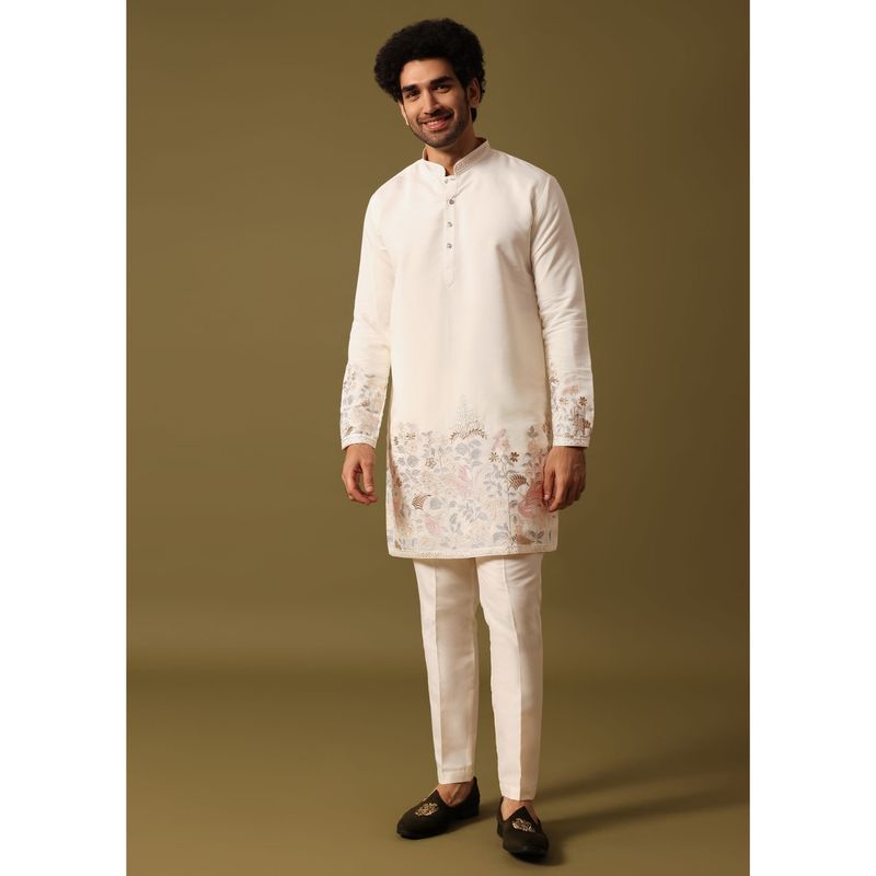 KALKI FASHION Off White Kurta with Pant for Men (Set of 2) (40)