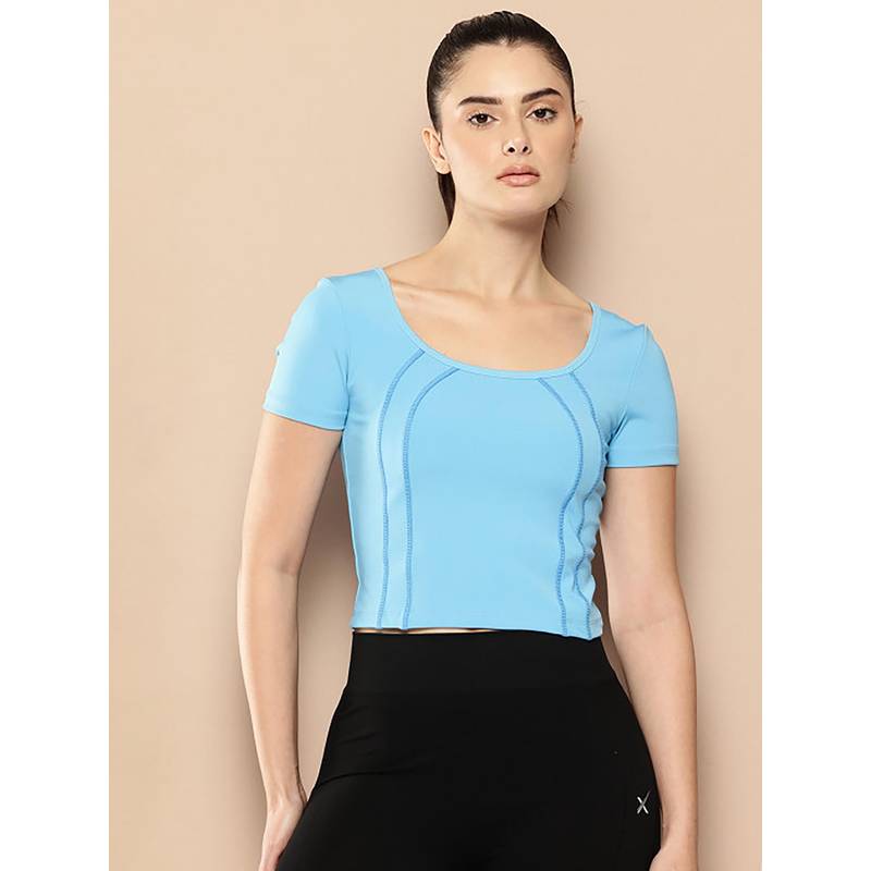 Alcis Women Soft Touch Side Slit Crop T-Shirt (XS)