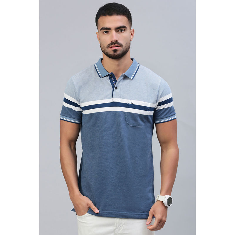 Classic Polo Men's Half Sleeve Blue Slim Fit Solid Polo T-Shirt (2XL)