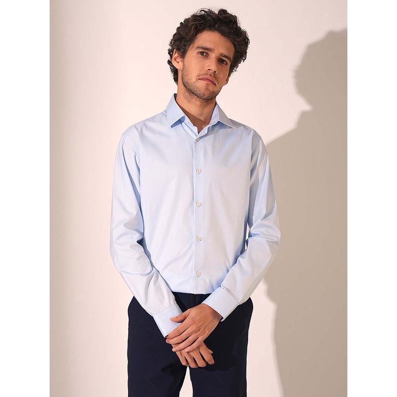 Selected Light Blue Cotton Formal Shirt (S)